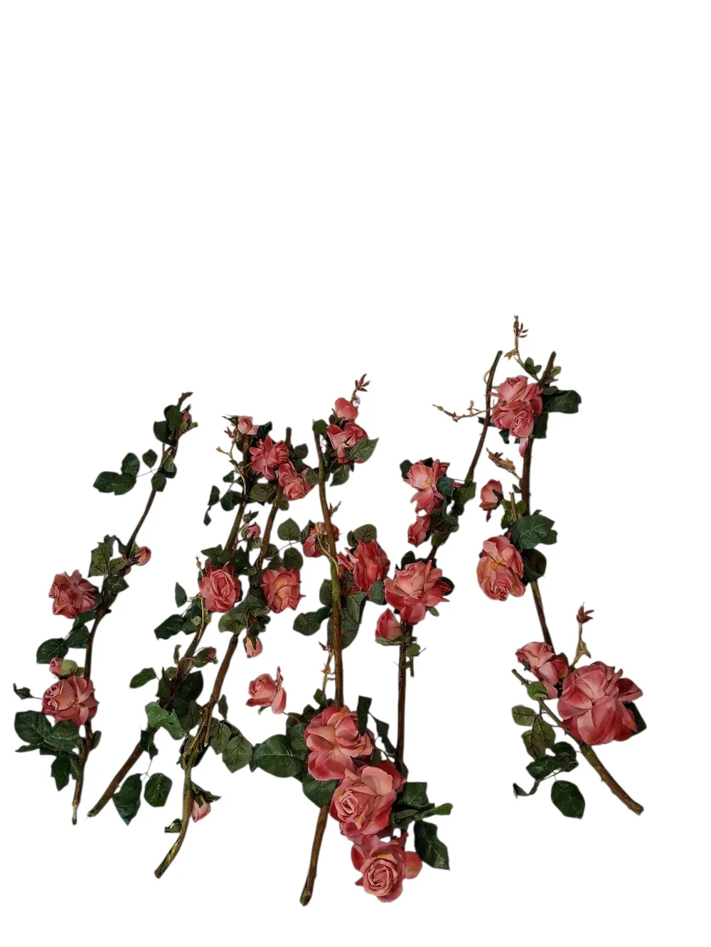 1 Lot of 6 Pink Artificial Rose Vine Garland - Home Accents